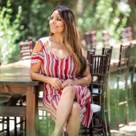 CANDI COLD SHOULDER MIDI DRESS - Picture 3 of 3